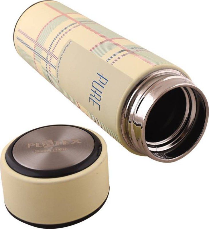 BENISON INDIA Thermos Travel Steel With Strainer Keep Drinks Hot&Cold For 18 Hours.(PURE) 500 ml Flask  (Pack of 1, Beige, Steel)
