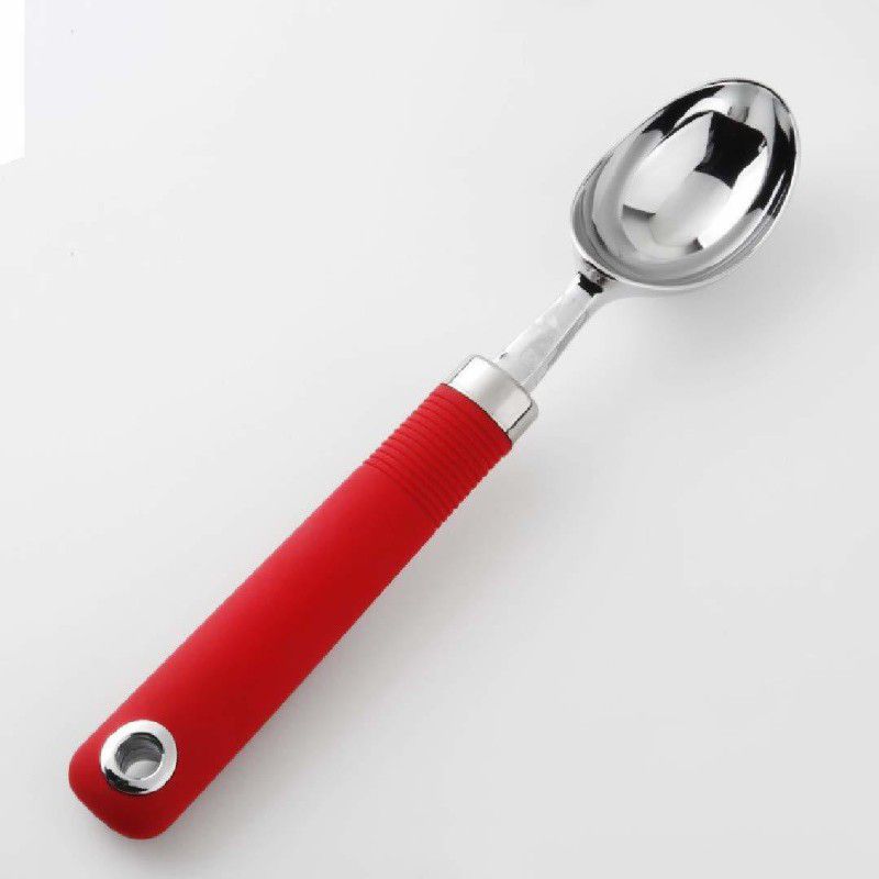 olwick 1 PCS Ice Cream Scoops,No-Thaw Hard Ice Cream Scoop - Dishwasher Safe - Ergonomic Non-Slip Rubber Grip Handle, Durable and Safe Ice Cream Spade.(RED-Long) Kitchen Scoop