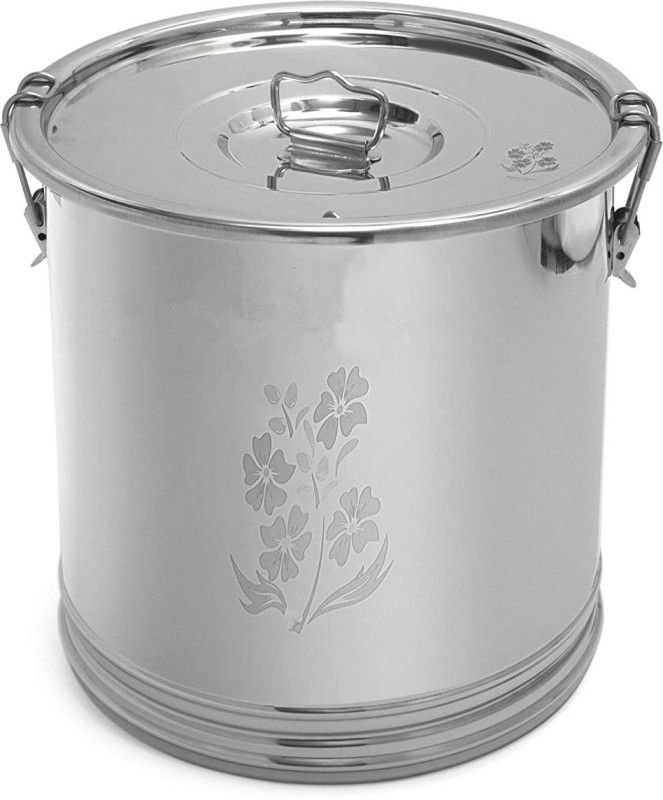 Zomba Steel atta drum container Stainless Steel Storage Box Drum (15 KG) All Sizes | Premium Quality 15 L Drum  (Silver, Pack of 1)
