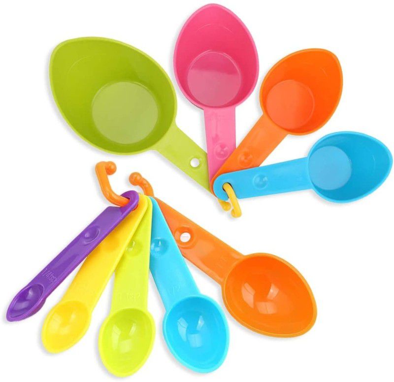 HENIJ Set of 9 Pcs Baking Tools Plastic Measuring Cup Sets with Scales for Kitchen Measuring Cup Set  (0.114 L)