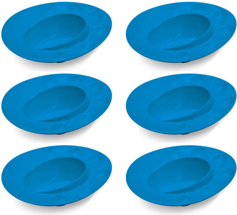 MILTON Melamine Pani Puri Plate, Set of 6, Blue Dinner Plate  (Pack of 6)