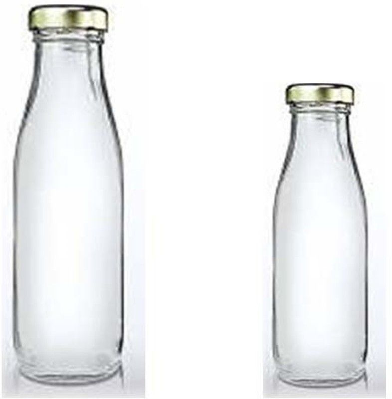 BILAL ANSARI clear hygiene glass water milk juice multipurpose bottle 1(1000+500ml) 1000 ml Bottle  (Pack of 2, Clear, Glass)