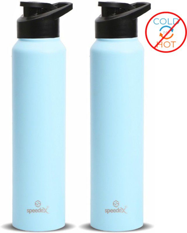SPEEDEX Stainless Steel Water Bottle for fridge School Gym Yoga Home office Boys Girls 1000 ml Bottle  (Pack of 2, Blue, Steel)
