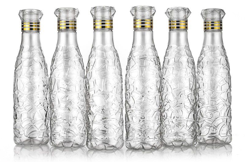 DIOMAND SHAPE CAP BOTTLE WHITE 6 PIC 1000 ml Bottle  (Pack of 6, White, Plastic)