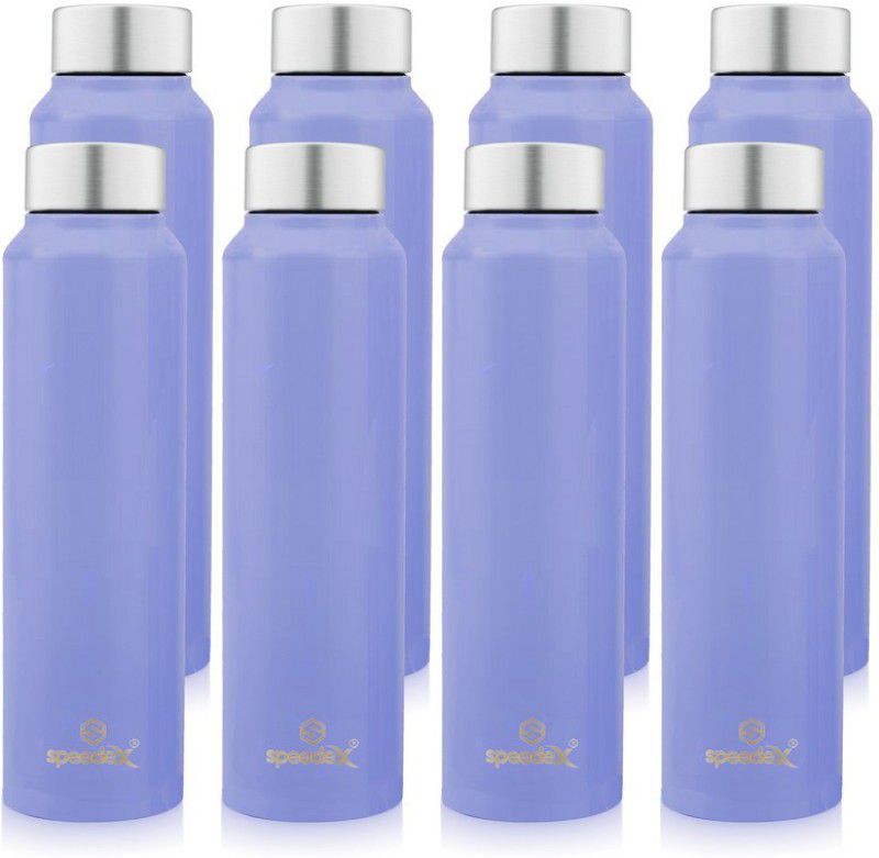 SPEEDEX Stainless Steel Water Bottle for fridge School Gym Sports Home office Boys Girls 1000 ml Bottle  (Pack of 8, Purple, Steel)