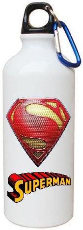 AAACreations DC Superman Aluminium Bottle 600 ml Bottle  (Pack of 1, White, Aluminium)