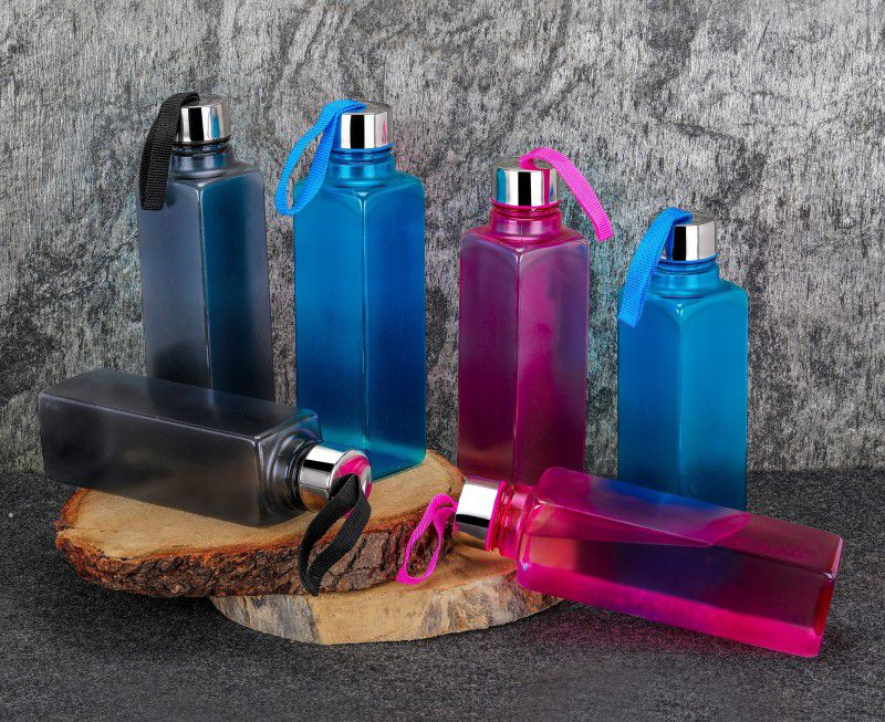 Plastic Water Bottle Set for Fridge, Office, Sports, School, Gym, Yoga 1000ml 1000 ml Bottle  (Pack of 6, Plastic)