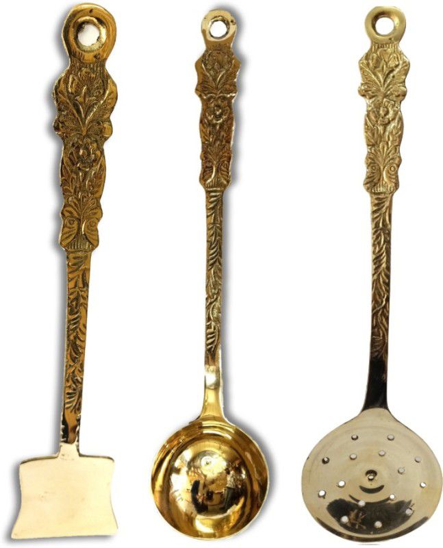 manvi Brass Ladle  (Pack of 3)