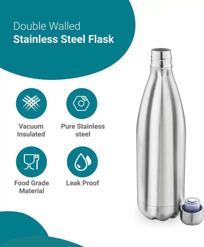 Shop Craft Thermosteel Flip Lid Flask,Hot&Cold Water Bottle Color-Silver (500ML) 500 ml Flask  (Pack of 1, Silver, Steel)