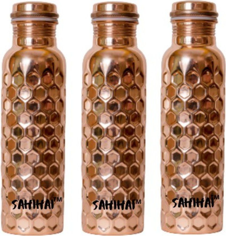 Sahi Hai Copper Water Bottle 950 ml Bottle  (Pack of 2, Copper, Copper)