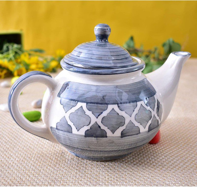 Kunhar Ceramic Teapot | Serving Kettle - 1 Piece, Tea Urn  (1000 ml)
