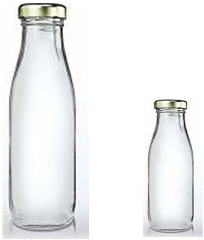BILAL ANSARI clear hygiene glass water milk juice multipurpose bottle 1(1000+300ml) 1000 ml Bottle  (Pack of 2, Clear, Glass)