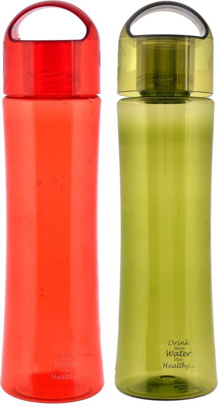 KUBER INDUSTRIES Unbreakable BPA & Leak Free Plastic Water Bottle-1 Litre, Pack of 2 (Red & Green) 2000 ml Bottle  (Pack of 2, Green, Red, Plastic)
