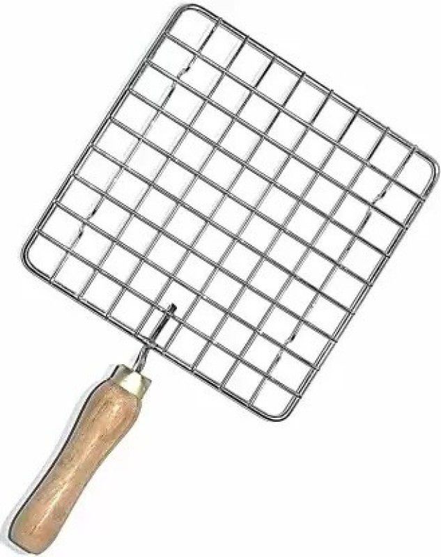RUBY ENTERPRISES Stainless Steel Roaster Net Jali Papad Jali Barbecue Grill with Wooden Handle 1 kg Roaster  (Steel)