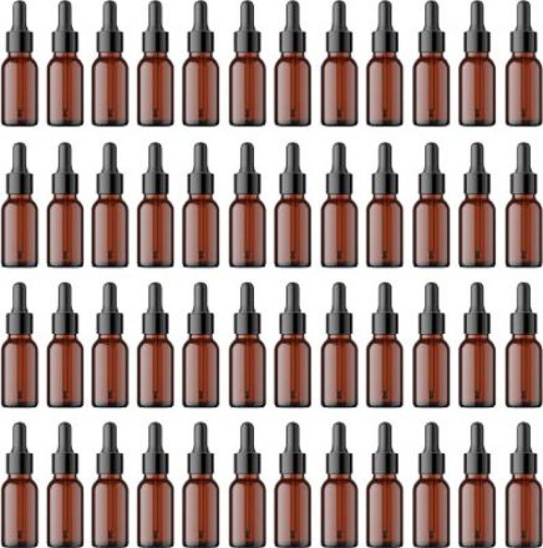 packcess Amber Glass Dropper Bottle for Essential Oil, DIY Beauty care with LeakProof 15 ml Bottle  (Pack of 50, Brown, Glass)