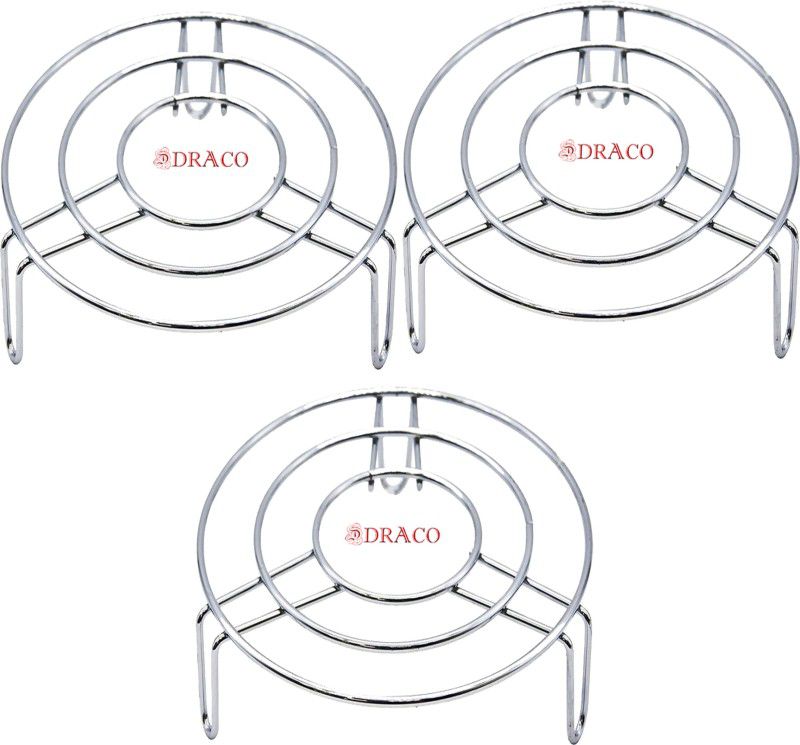 DRACO Hot Pot Stand Cooker stand pack of 3 steel Trivet  (Pack of 3)