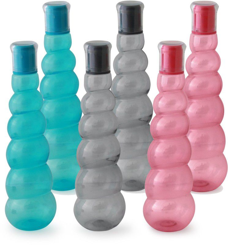 masterware Shank Pack of 6 1000 ml Bottle  (Pack of 6, Blue, Pink, Black, PET)