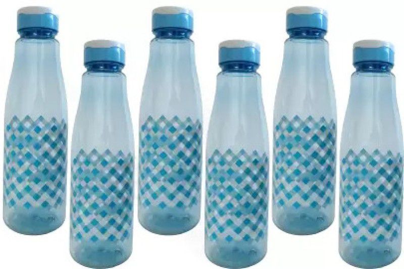 PRAGATI SALES Water Bottle for Fridge Home Office Gym School Unbreakable Bottle (Set Of 6) 1000 ml Bottle  (Pack of 6, Blue, PET)