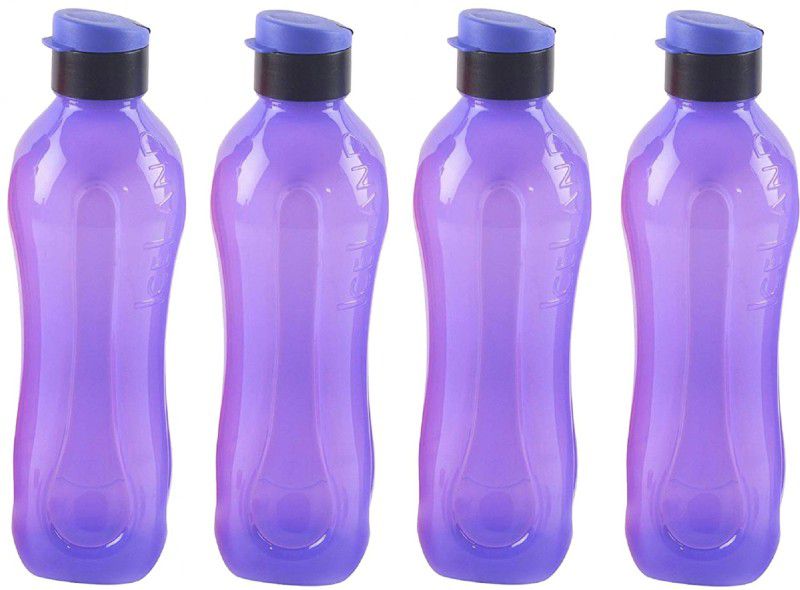 KUBER INDUSTRIES Plastic 4 Pieces Fridge Water Bottle Set with Flip Cap 1000 ml Bottle  (Pack of 4, Blue, Plastic)