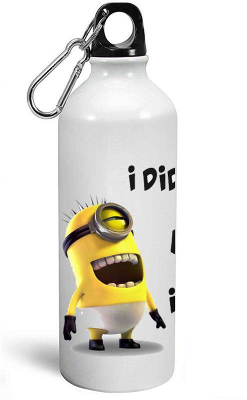 MUGKIN A018- Minion despicable me Official printed (1 Bottle) ml- 600 ml Bottle  (Pack of 1, White, Aluminium)
