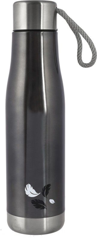 KUBER INDUSTRIES Steel Hot And Cold Vacuum Flask With Carrying Strip, 1000ml (Dark Grey) 1000 ml Bottle  (Pack of 1, Grey, Steel)