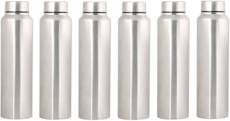 Satyaware Stainless Steel Chromo Fridge Water (6 Pc) 1000 ml Bottle  (Pack of 6, Steel/Chrome, Steel)