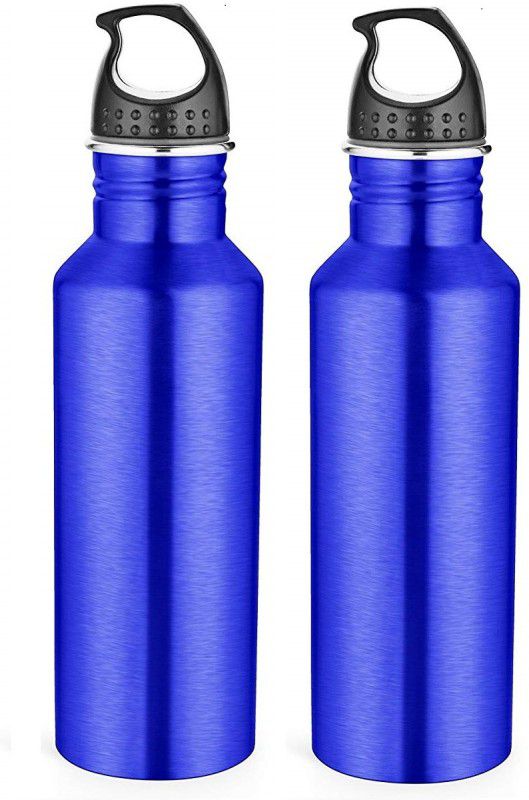 Frabble8 Sports Water Bottle 750 ml Bottle  (Pack of 2, Blue, Steel)
