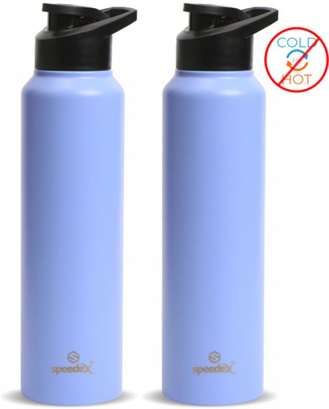 SPEEDEX Stainless Steel Water Bottle for fridge School Gym Yoga Home office Boys Girls 1000 ml Bottle  (Pack of 2, Purple, Steel)