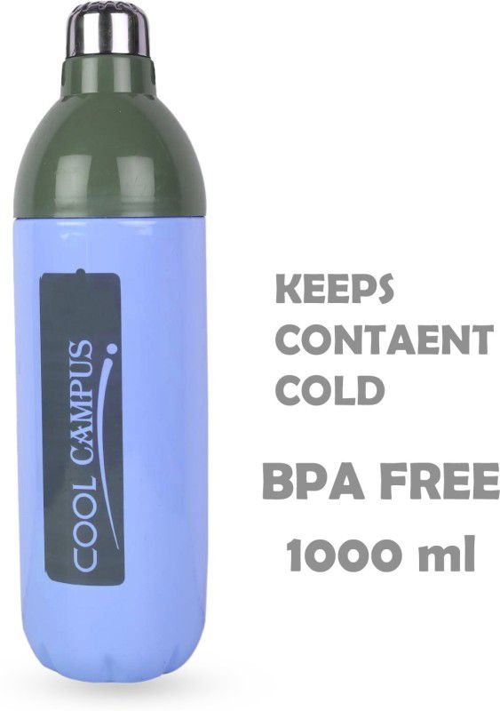 batwada export Plastic Insulated Cool Water Bottle 1000 ml Bottle  (Pack of 1, Multicolor, Plastic, Glass)
