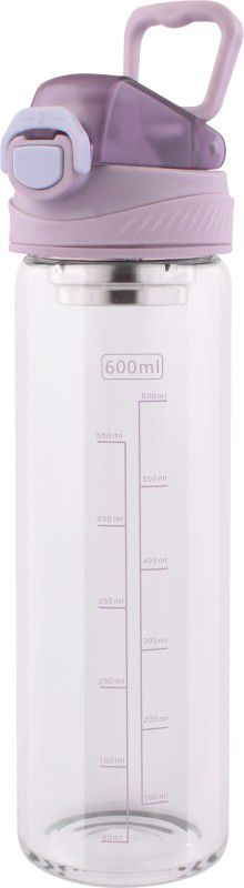 YACHT Borosilicate Glass Water Bottle with inbuilt Filter Strainer, Amaze Purple 500 ml Bottle  (Pack of 1, Purple, Glass)