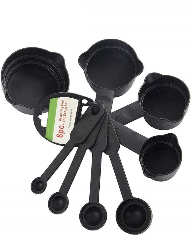 Angelware Measuring Cup and Spoon Set , Black- Plastic Measuring Cup Set  (30 ml, 60 ml, 120 ml, 240 ml)