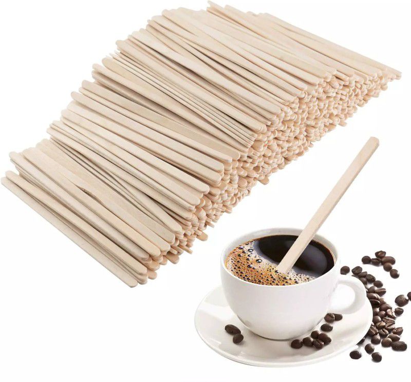 Luxula Eco-Friendly Bamboo Disposable Tea Beverages Coffee Sticks Craft Stick Round End Wooden 14 cm Stirrer  (Brown Pack of 400)