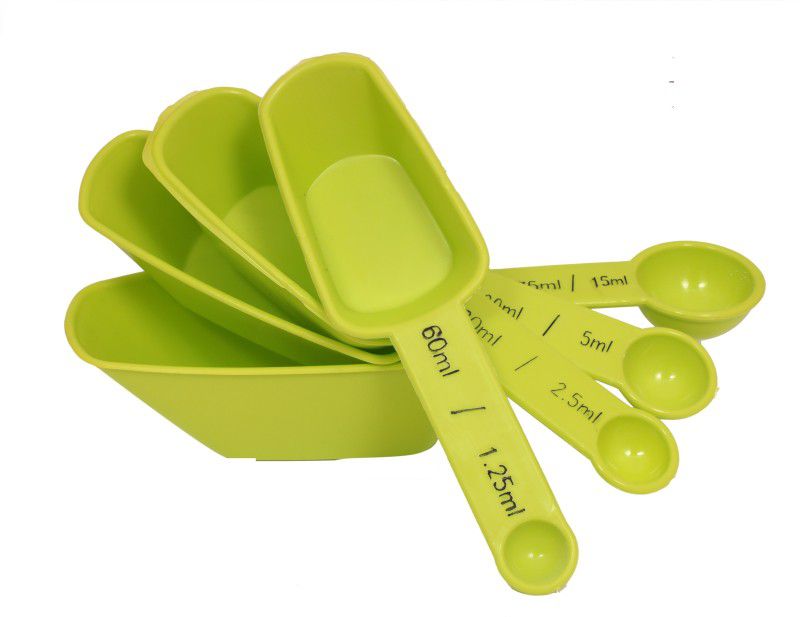 Toxham 4 Pieces 2in1 Green Color Cooking Baking Measuring Measuring Cup Set  (235 ml, 15 ml, 120 ml, 5 ml, 80 ml, 2.5 ml, 60 ml, 1.25 ml)