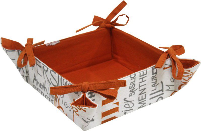 Airwill Cotton Bread Basket  (Orange, Multicolor)
