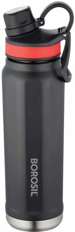 BOROSIL Stainless Steel Hydra SportSip 710 ml Bottle  (Pack of 1, Black, Steel)