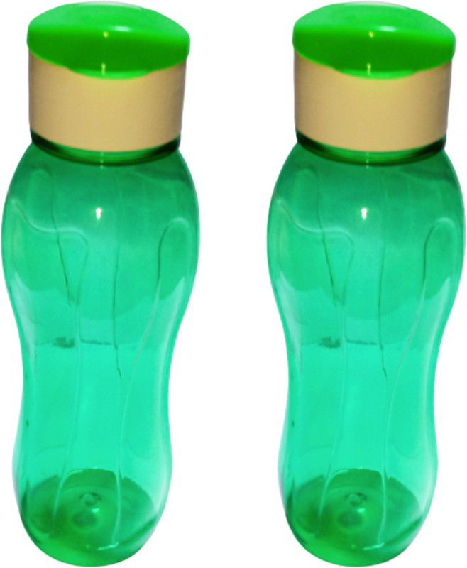 RANJU CREATION Pack Of 2 Water Bottle High Quality Plastic Bottle 500 ml Bottle  (Pack of 2, Green, Plastic)