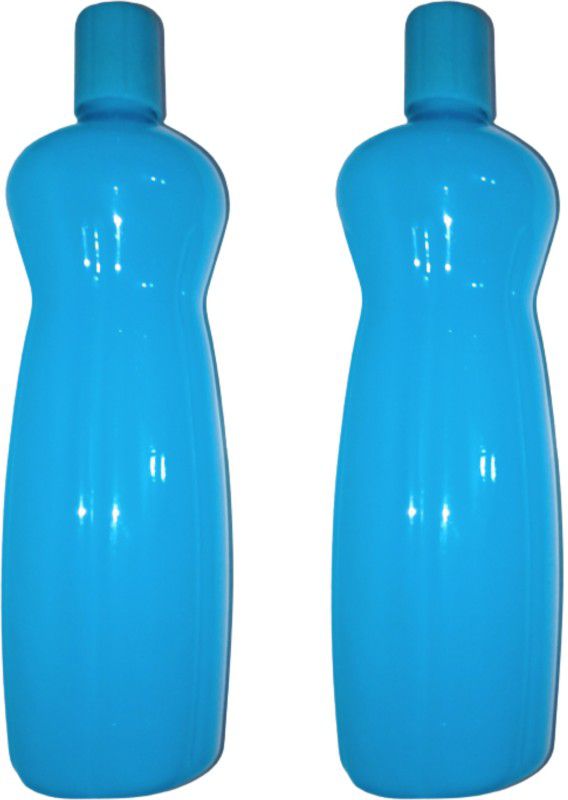RANJU CREATION Pack Of 2 Water Bottle High Quality Plastic Bottle 1000 ml Bottle  (Pack of 2, Blue, Plastic)