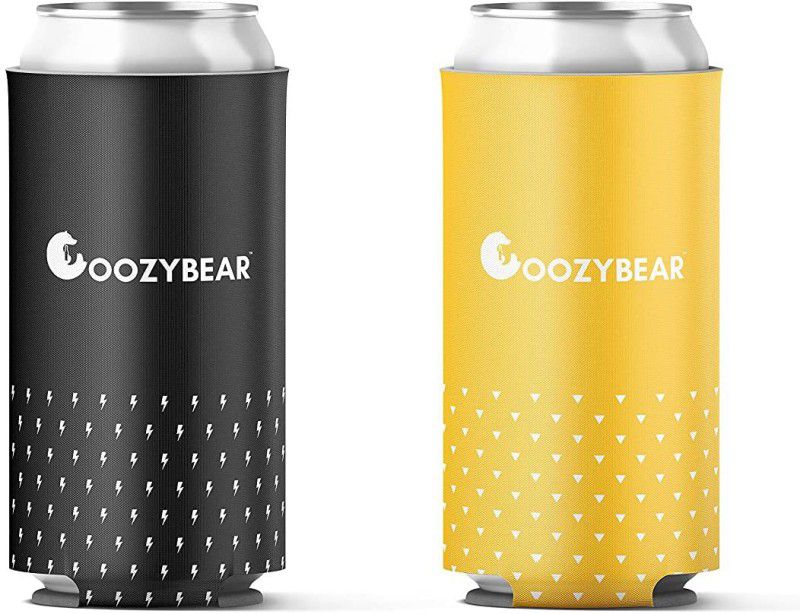 COOZYBEAR Collapsible Can Cooler  (Yellow, Black)