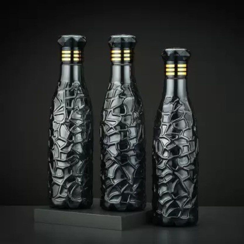 Diamond Drinking Water Bottle 1000ml Bottle (Pack of 3) 1000 ml Bottle  (Pack of 3, Black, Tritan)