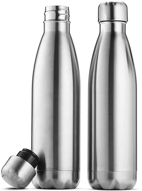 SAVAGE water bottle 500 ml Bottle  (Pack of 2, Steel/Chrome, Steel)