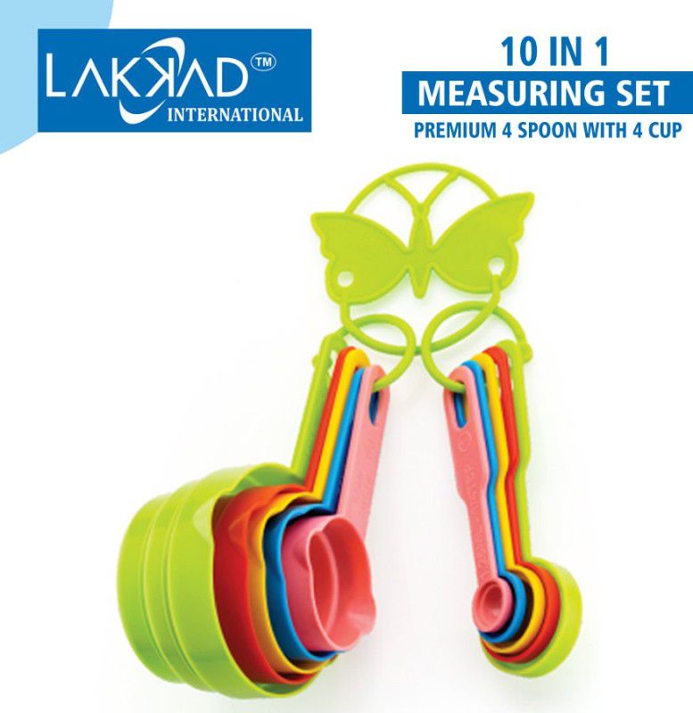 LAKKAD Plastic Measuring Spoon Set (Pack of 10) Measuring Cup Set  (690 ml)