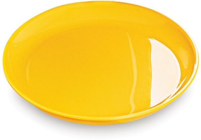 Kanha Plastic microwave, dishwasher and freezer safe full size polypropylene dinner plates for party and daily use (set of 18 yellow plates) Dinner Plate  (Pack of 18, Microwave Safe)