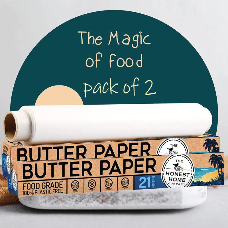 The honest home company Butter Paper 21Mtr Roll For Roti, Cake - Non Stick (PACK OF 2) Parchment Paper  (Pack of 2, 21 m)