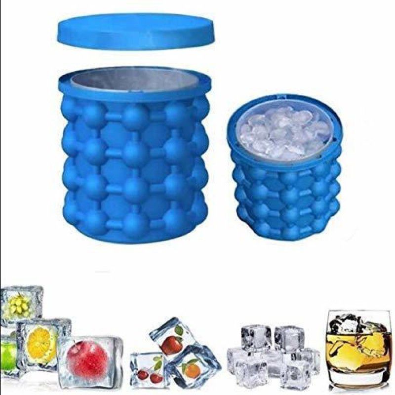 VibeX 1 L Silicone, Plastic VVI®-469-BG-Ice Cube Maker Bucket Ice Bucket  (Blue)