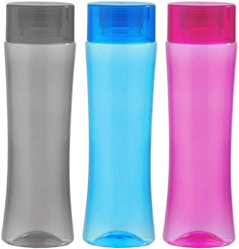 SHOP N BUY Plastic Fridge Bottle Set 1000 ml Bottle  (Pack of 3, Multicolor, Plastic)