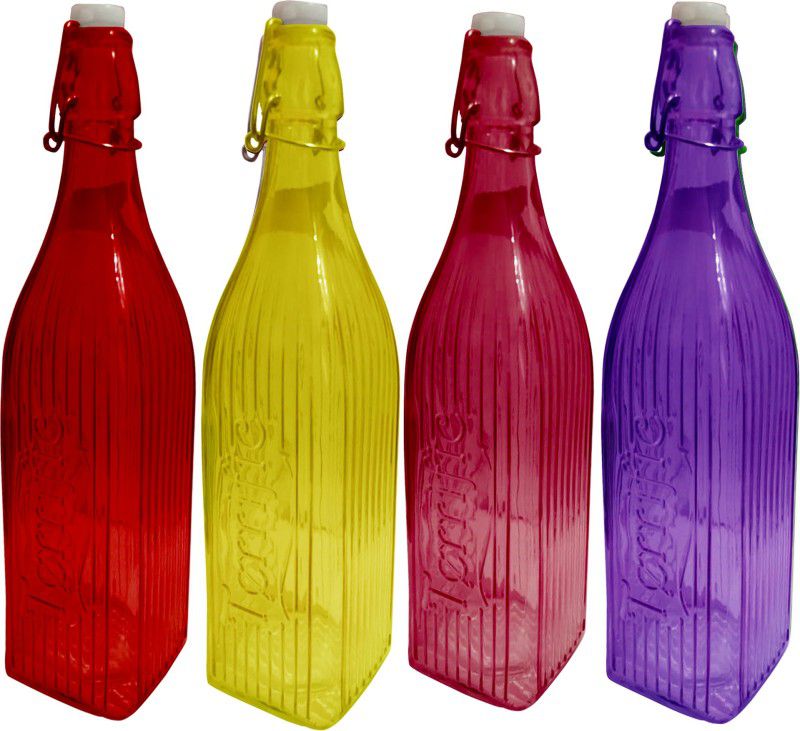 Rsraghav HDLG16 1000 ml Bottle  (Pack of 4, Multicolor, Glass)