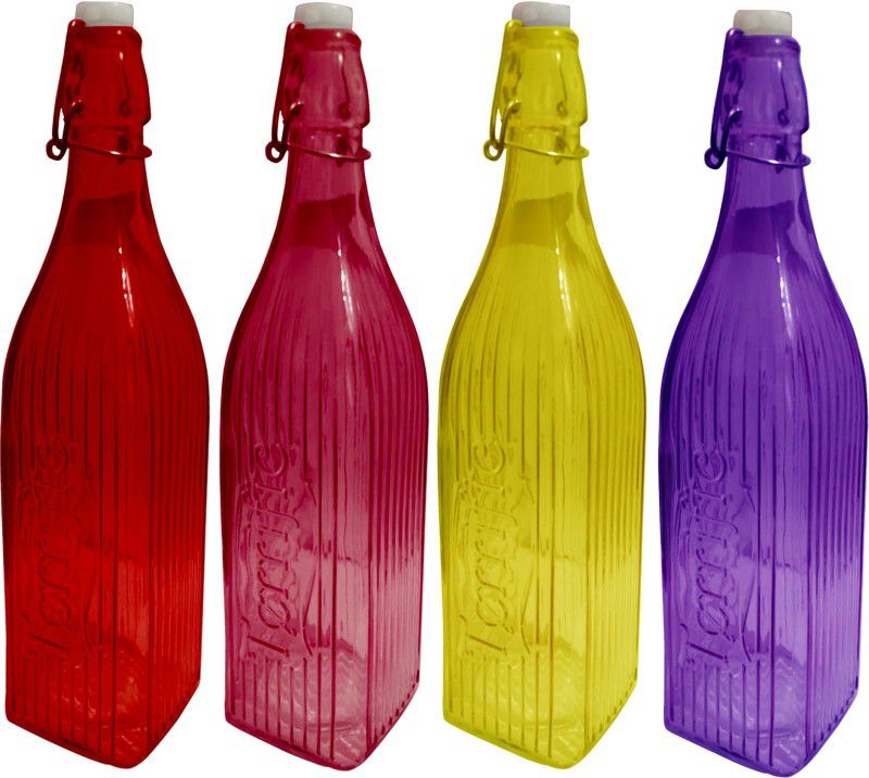 Rsraghav HDLG27 1000 ml Bottle  (Pack of 4, Multicolor, Glass)