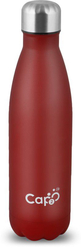 Cap2O Double Insulated Water Bottle, Hot & Cold for 24 Hours BPA Free Non-Toxic 500 ml Bottle  (Pack of 1, Red, Steel)