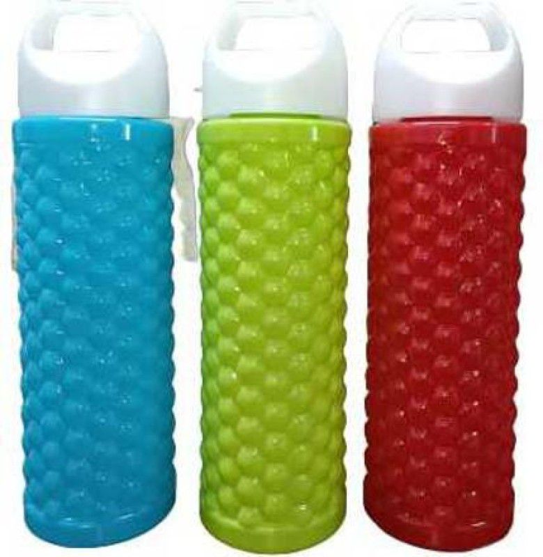 NPS Plastic Kids Or Morning Walk Water Bottle 700 ML Open N Drink Unbreakable Design 700 ml Bottle  (Pack of 3, Multicolor, Plastic)