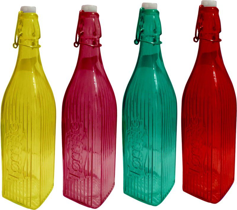 Rsraghav HDLG36 1000 ml Bottle  (Pack of 4, Multicolor, Glass)